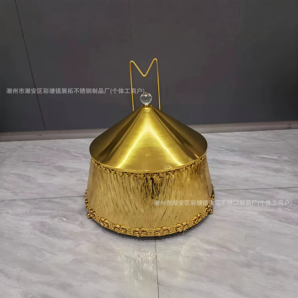 Gold stainless steel buffet warmer, 9l arabian style buffet stove, commercial hotel food warmer