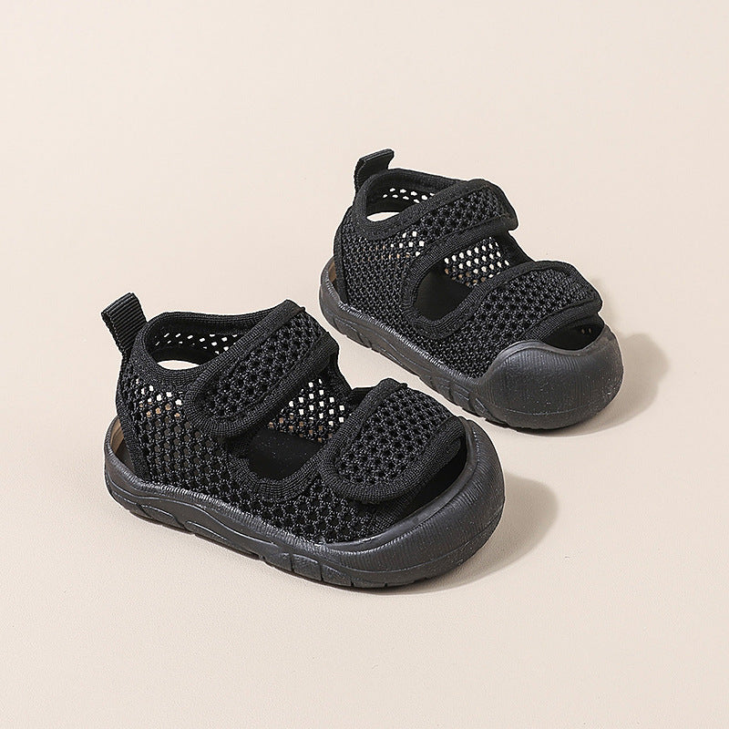 Baby sandals summer girls mesh breathable mesh shoes boys new indoor girls non-slip soft bottom baby shoes