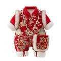 Newborn winter chinese style romper - adorable bunny mandarin collar jumpsuit for baby boys and girls