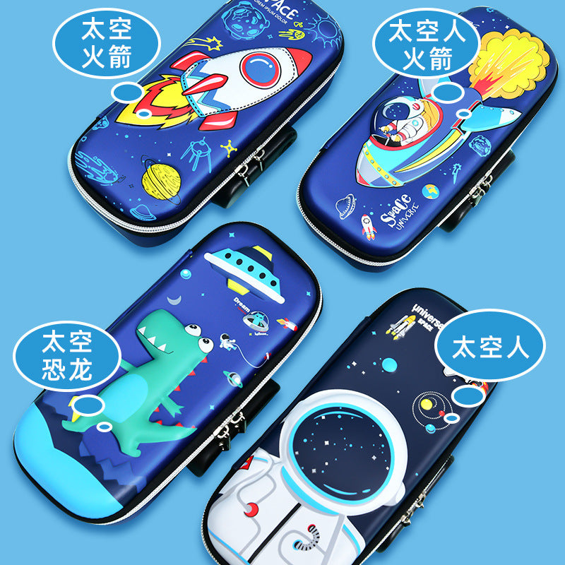 Large capacity password lock pencil case EVA3D three-dimensional pencil case can be changed password kindergarten men and women cute pencil bag