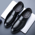 Men's leather dress shoes - 2024 spring collection: premium business casual, hidden heel, versatile, and available in plus sizes