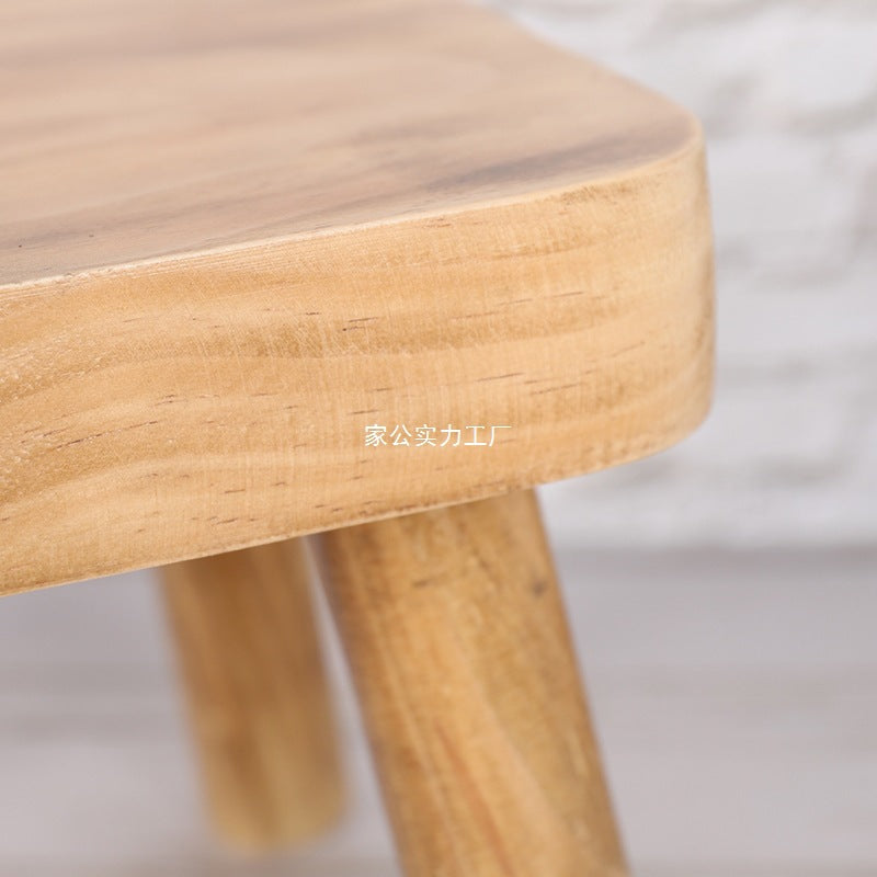Cross-border pine solid wood stool removable portable household solid wood Mazar small bench small stool square stool