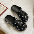 Polka dot holiday lightweight soft eva closed-toe slides - women's summer outdoor anti-slip water-resistant versatile beach sandals