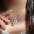 Sweater necklace wholesale cross-border autumn/winter jewelry women's fashion diamond-studded circle unique versatile light luxury hexagram pendant
