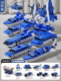 Magnetic assembly police car [20-piece storage box set] transforming robot