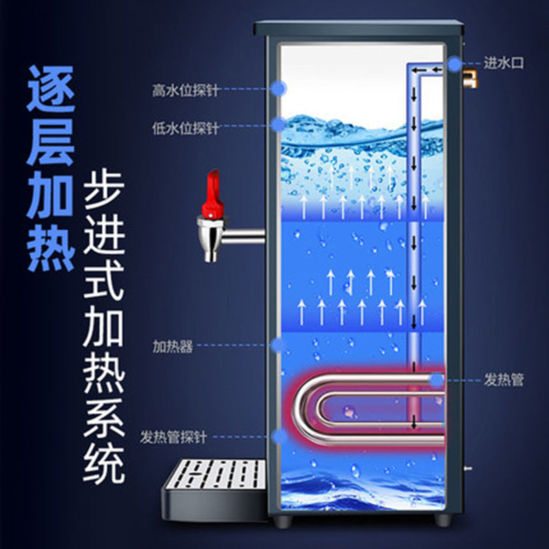 Commercial water boiler for milk tea shops, restaurants, and bars - fully automatic stepped electric water heater - large capacity stainless steel water boiler