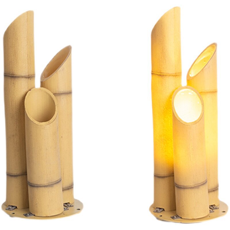 Outdoor waterproof courtyard light, bamboo style lawn lamp, garden villa landscape lighting, modern minimalist park resin bamboo lamp