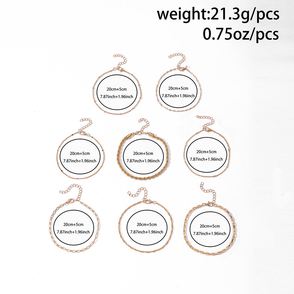 Wholesale alloy layered bracelet set - european & american style cross-border jewelry, trendy multi-layer chain bracelet, cuban link bracelet for women