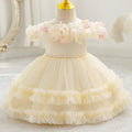 Ready-to-ship new floral cake princess dress - baby girl's first birthday party gown