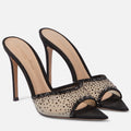 export rhinestone stiletto heel slippers - pointed toe, open toe, slip-on high heel sandals - fashionable european and american style, versatile