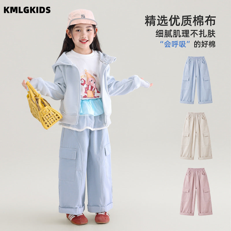 autumn new arrival: stylish wide-leg cargo pants for girls - trendy, cool, and casual