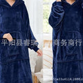 new product fall and winter flannel pullover lazy clothes tv blanket hooded double flap pocket pantsheattech nightgown home clothes