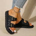 Exportthick sole slippersfashionnew arrival double-breasted slip-on sandals birkenstock summerplus size slippers beach women's shoes