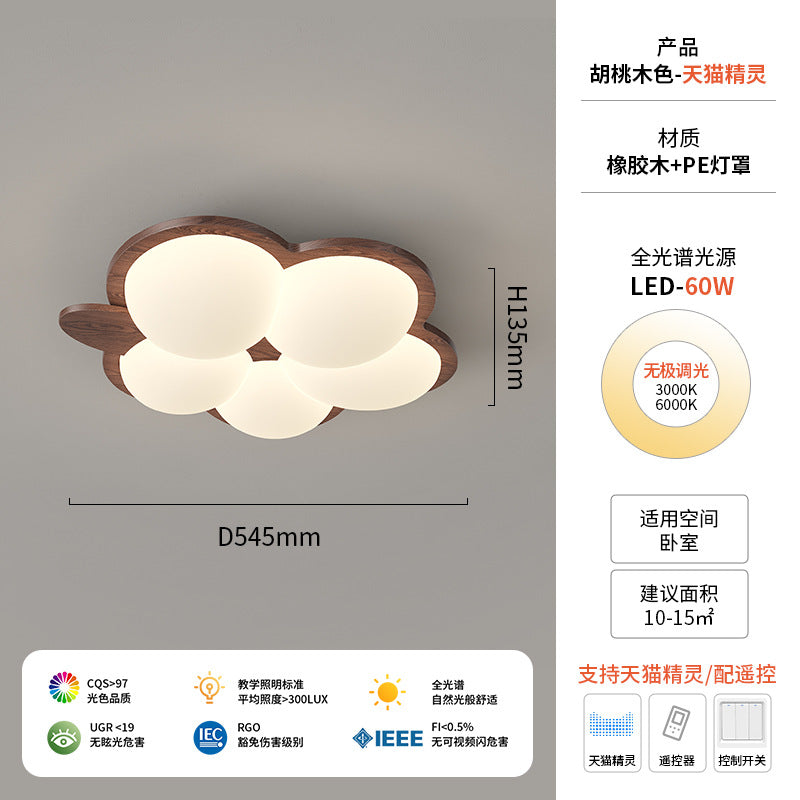 Walnut ceiling light cream antique children's room light creative modeling intelligent lighting warm bedroom light