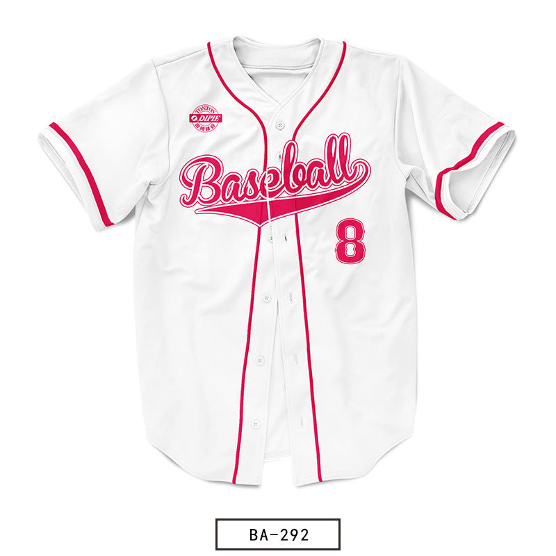 Sublimation custom American baseball jersey sports jacket sticker embroidered softball jersey competition men's and women's baseball jersey printing