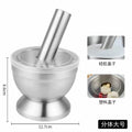 304 stainless steel garlic pounder, garlic paste bowl with lid, grinding artifact, medicine pounder, powder jar processing and personalized