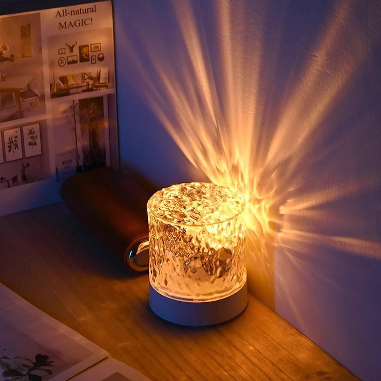 Dynamic ripple night light - ambient bedroom bedside lamp - romantic starry sky night light - bedroom sleep light