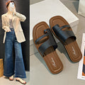 New summer thong sandals for women, retro minimalist flip-flops, roman sandals, non-slip outdoor beach slippers