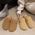 Thick sole half-pack birkenstock slippers for women outwearspring & fallnew arrivalretroeasiest for matchcasual slip-on bag slippers couple shoes