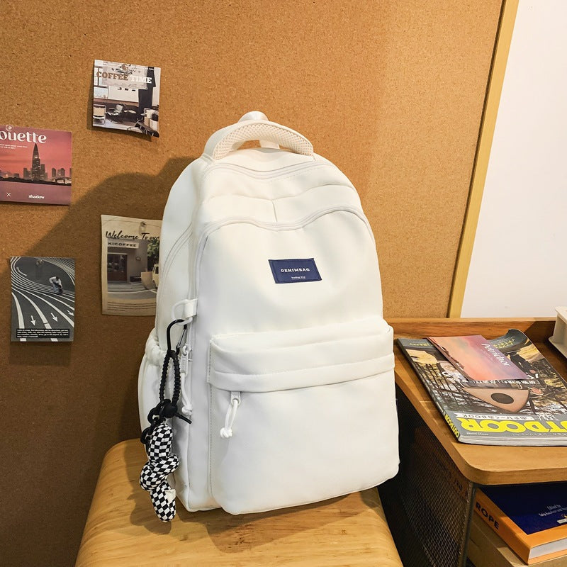 New trendy backpack - retro color scheme, large capacity, casual student backpack, perfect for class, unisex