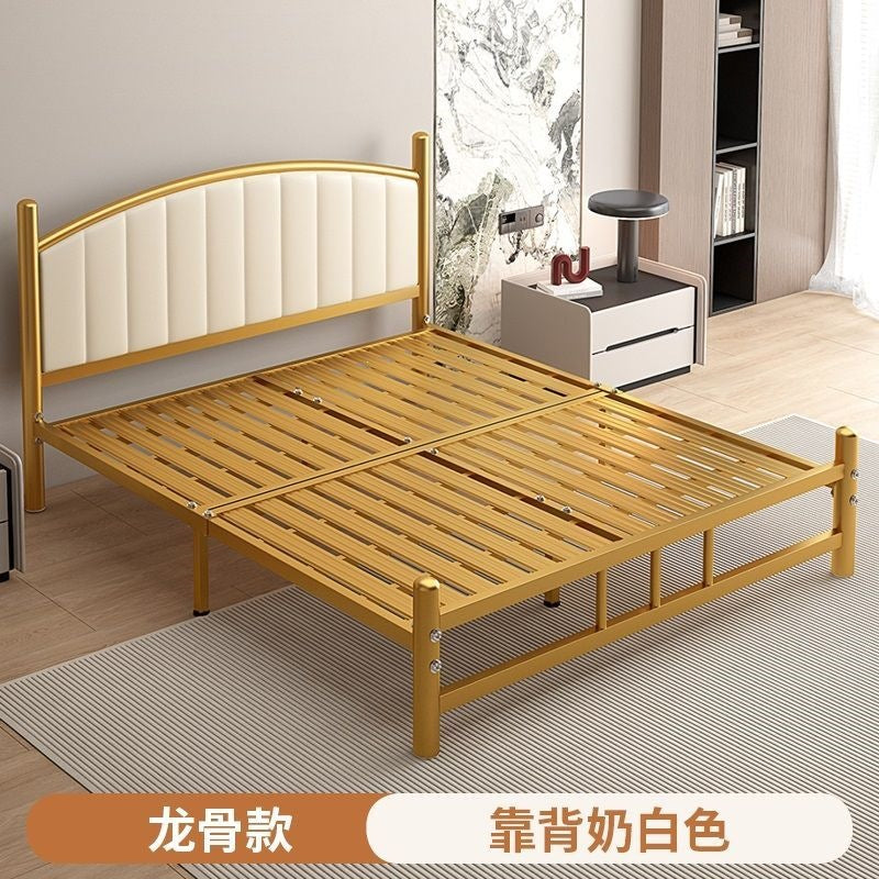 Wrought iron bed sheets double bed 1.2m thickened b&b iron frame bed apartment 1.8 modern casualfor home soft bed