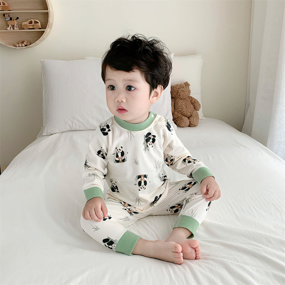 Kids' cotton thermal underwear set - boys' & girls' warm base layer for spring/autumn, baby & toddler pajamas
