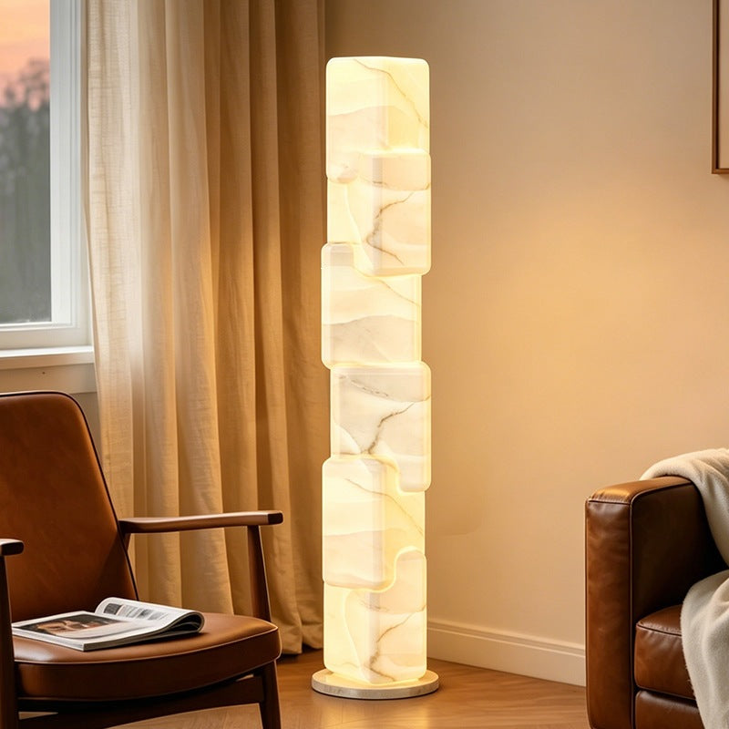 new imitation marble cream style vertical hotel b&b decorative lamp scandinavian house elegant displaced floor lamp