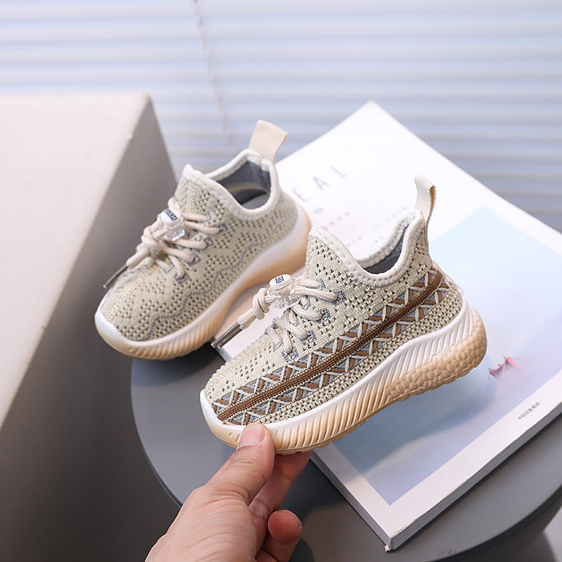 Clearance sale: kids' yeezy sneakers! boys' athletic shoes, breathable mesh sneakers, flyknit girls' casual shoes, soft-soled baby shoes
