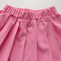 new autumn girls' round neck heart print bow long sleeve sweatshirt pleated skirt two-piece casual set