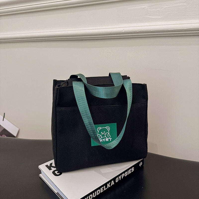 Canvas bag New handbag Bento lunch box Mommy office worker Large capacity commuting Simple versatile shoulder bag