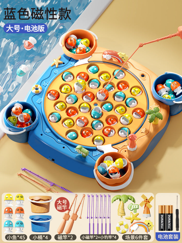 Electric magnetic fishing game - early education, educational, musical, interactive pretend play toy for boys and girls - wholesale gifts