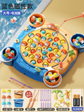 Extra large blue + battery [45 magnetic fish + 4 barrels + 8 rods + 4 three-dimensional scenes]