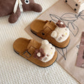 Kids female retro cat birkenstock slippers outwear2025 spring autum cartoon cute plaid girl baotou new arrival