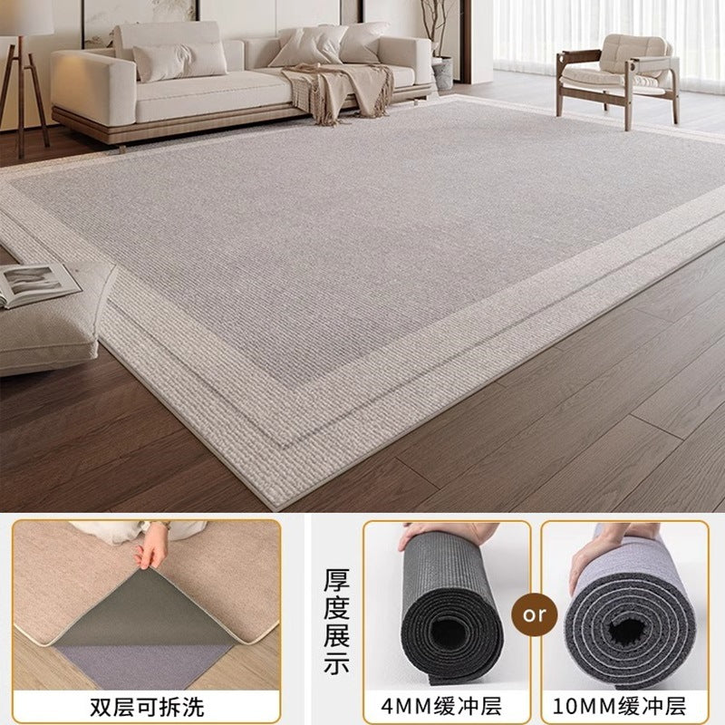 Machine washable carpet new arrival living room double layer detachable washable pure color sofa bedroom chenille for home floor mat