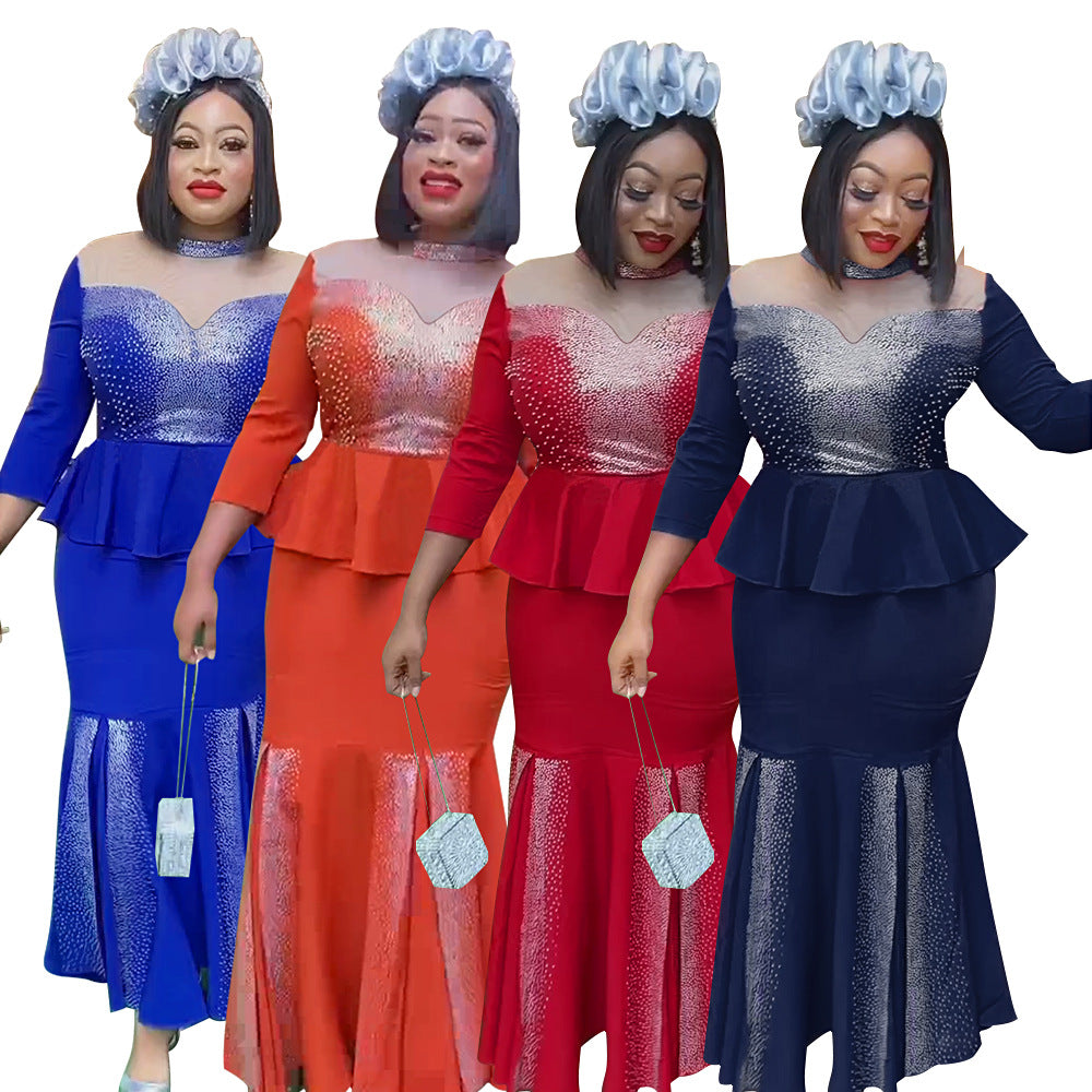 African women's clothing  new hot style european and american suit dress   party dress in stock