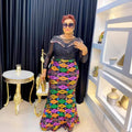 Special offer: new fashion african-inspired long sleeve sequin evening gown - women's slim fit mermaid dress (non-cross border supply)