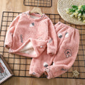 Baby & toddler plush warm pajama set - autumn/winter cartoon cute sleepwear loungewear for boys & girls