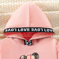 Autumn cross-border kids' hoodie two-piece set: casual bear plaid pants & hooded sweatshirt - girls' pullover style
