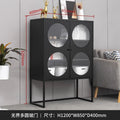 Black infinity multi-circular glass door sideboard