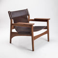 Vintage saddle chair - home living room balcony retro solid wood single leisure chair - designer style light luxury sofa chair