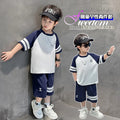 Boys' summer tracksuit set  new style short sleeve shorts cool & stylish little boy breathable fashionable two-piece trendy outfit