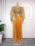 Fashion cross-border  hot diamond sequined banquet dress african new arrival women's plus size high waistdress