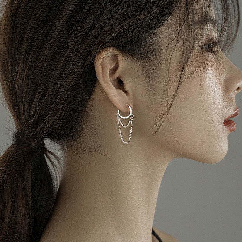New turquoise tassel ear cuffs for women - high-quality, fashionable, and luxurious. unique design, versatile earrings, wholesale