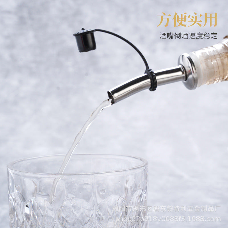 Factory direct 304 stainless steel pe material wine pourer, spout, cocktail shaker, kitchen oil bottle stopper