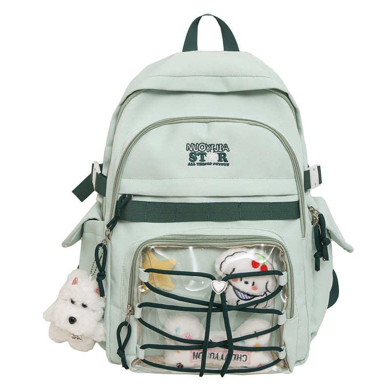 School bag female large capacity high school junior high school college student backpack Korean version trend travel leisure computer backpack backpack