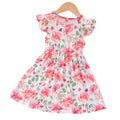Mermaid pattern kids' flutter sleeve breathable & cool fitted dress