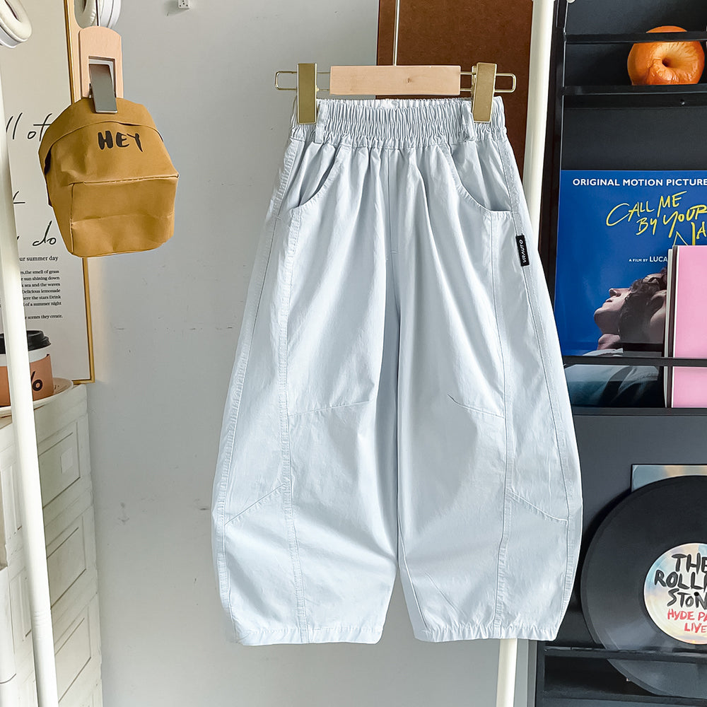 【beat the heat this summer】new summer collection: stylish, lightweight, and breathable 100% cotton casual pants for kids - versatile, loose-fit trousers (style 2613)