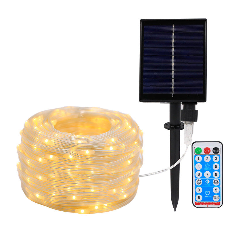 LED solar leather wire light, outdoor waterproof copper wire light winding tree lighting project courtyard decorative light string