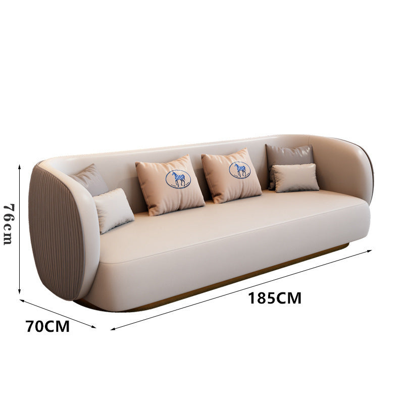 Hotel lobby business reception sofa, nordic light luxury straight double sofa, office break area sofa with coffee table