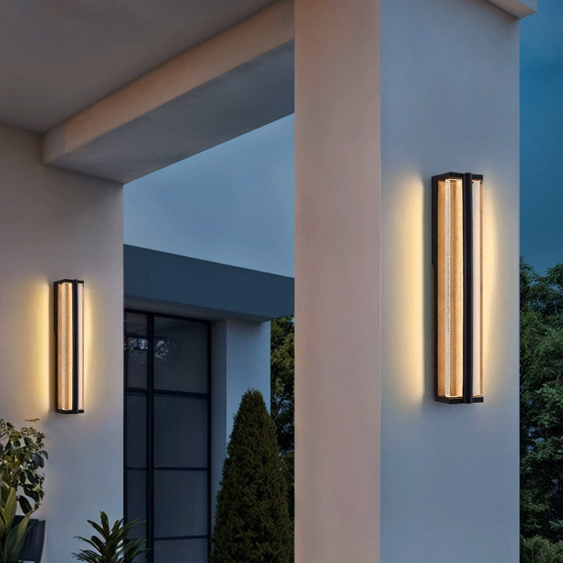 Outdoor waterproof minimalist modern light luxury crystal wall sconce - outdoor background wall lighting for courtyards, balconies, and terraces